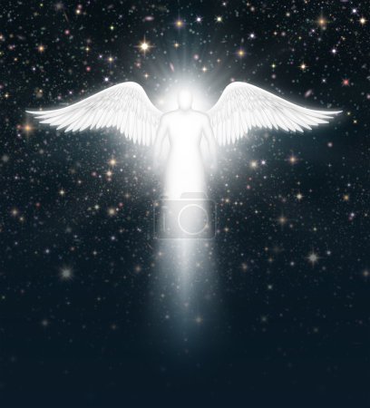Ángel en el cielo nocturno
