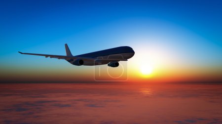 Avión volando en el cielo