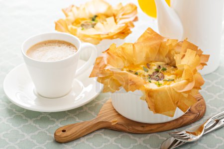 Mushroom and ham quiche