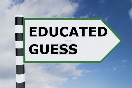 Photo for Render illustration of Educated Guess title on road sign - Royalty Free Image