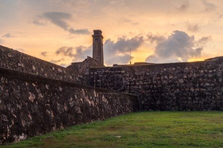 Galle Fort, view of the clock tower at sunset.