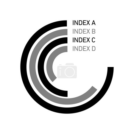 Foto de Infografía conceptual circular carta de rosquillas diseño plano moderno ilustración de elementos de infografía negro sobre fondo blanco - Imagen libre de derechos