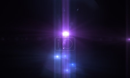 Photo for Star with lens flare and bokeh effect made in 3d software - Royalty Free Image