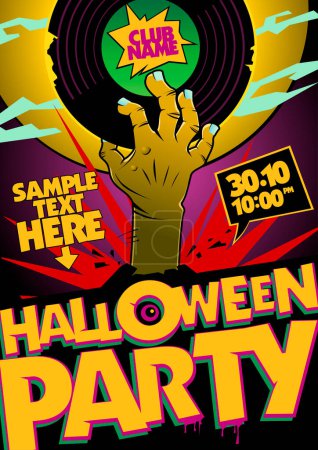 Ilustración de Cartel de fiesta de Halloween con lugar para texto. - Imagen libre de derechos