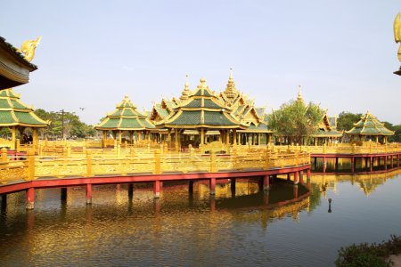 Photo for Gold Big pavilion on water - Royalty Free Image