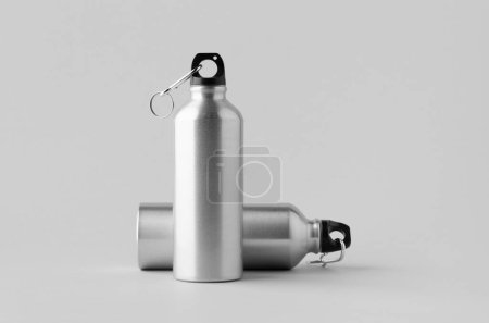 Photo for Reusable aluminum water bottle mockup. - Royalty Free Image