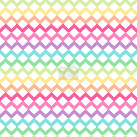 Téléchargez les illustrations : Mignon motif sans couture chevron rétro, couleurs arc-en-ciel, idéal pour la fête ou la fête de bébé - en licence libre de droit