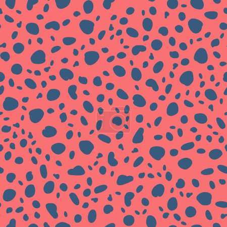 Illustration for Cheetah seamless vector print. Grey spots on a apricot background. Repeating pattern. - Royalty Free Image