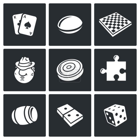 Photo for Board games icons vector illustration - Royalty Free Image