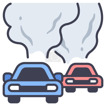 contaminación icono conceptual, ilustración vectorial. contaminación del vehículo