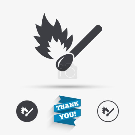 Match stick burns icon. 