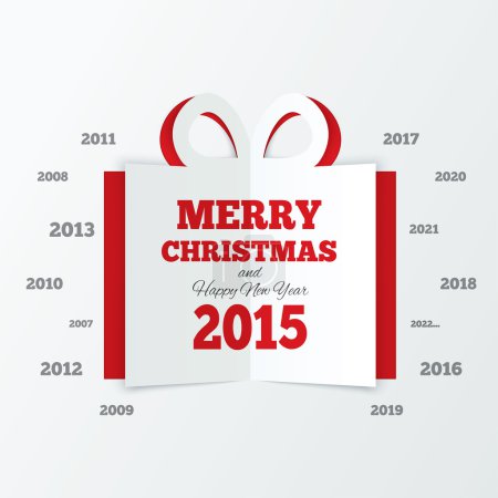 La caja de regalo de Navidad cortó el papel. Nuevo año 2015
.