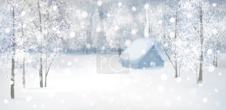 Illustration for Vector winter snow landscape. - Royalty Free Image