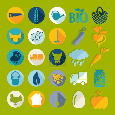 Illustration for Set of agriculture icons in vector - Royalty Free Image