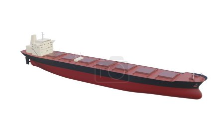 Bulk Carrier big cargo ship isolated 3d rendering