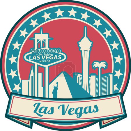 Illustration for Las vegas vector Skyline - Royalty Free Image