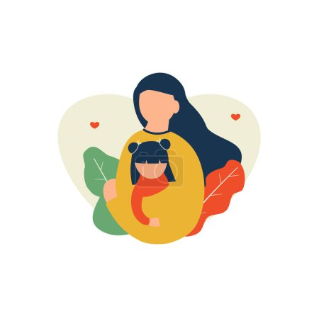 Illustration for Mothers day, mom with children - Royalty Free Image