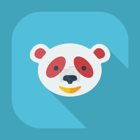 Design moderne plat avec des icônes d'ombre pandas 