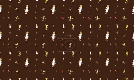 Illustration for Colored background with different accessories - Royalty Free Image