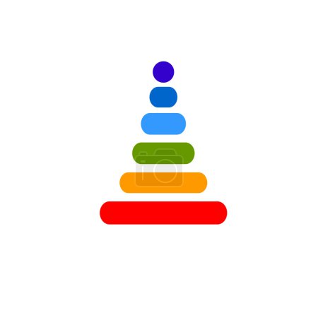 bebé arco iris pirámide vector plano icono
