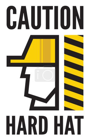 Illustration for Hard hat safety - Construction worker sign - Royalty Free Image