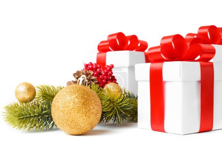 Regalo con árbol de Navidad y dulces
