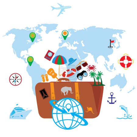 Iconos de viaje con transporte
Iconos de viaje con transporte