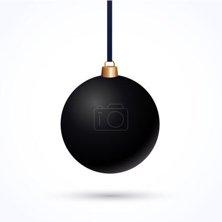 Boule de Noël noire mate 