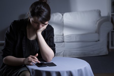 Mujer solitaria después del divorcio
