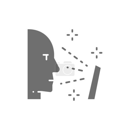 Ilustración de Verificación de la cara del vector para desbloquear el teléfono inteligente, escaneo facial icono gris. Diseño de ilustración de símbolos y signos. Aislado sobre fondo blanco - Imagen libre de derechos