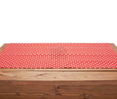 Mantel o toalla sobre la mesa de madera
