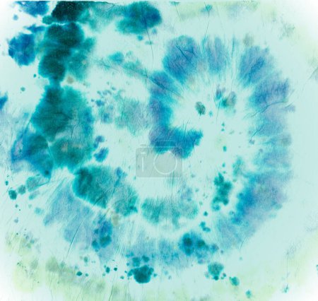 Photo for Tie Dye Spiral. Green Artistic Shirt. Tie Die Swirl Background. Hippie Psychedelic Kaleidoscope. Batik Heart Style. Circular Old Patterns. Abstract Circle Watercolor Dress. Blue Tie Dye Spiral. - Royalty Free Image