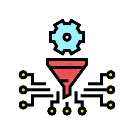 Ilustración de Proceso de trabajo filtración color icono vector. señal de filtración del proceso de trabajo. ilustración de símbolo aislado - Imagen libre de derechos