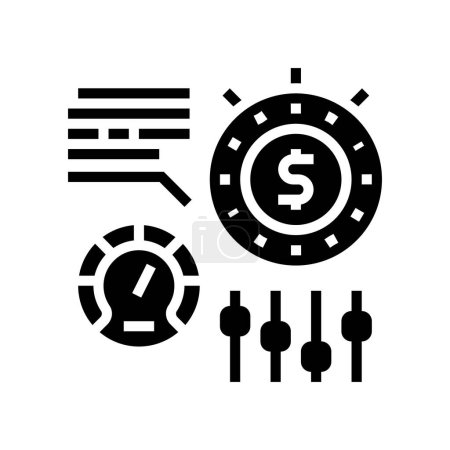 Ilustración de Tiempo para ganar dinero ajustes y optimizar el vector icono de glifo. tiempo para ganar dinero ajustes y optimizar signo. contorno aislado símbolo negro ilustración - Imagen libre de derechos