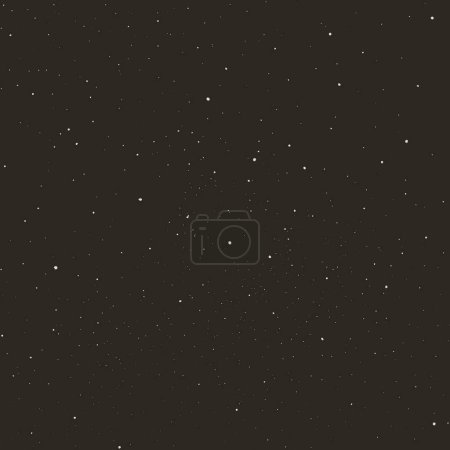 Illustration for Night Starry Sky Seamless Pattern. Star Space Vector Background. Abstract Black Texture with White Dots. - Royalty Free Image