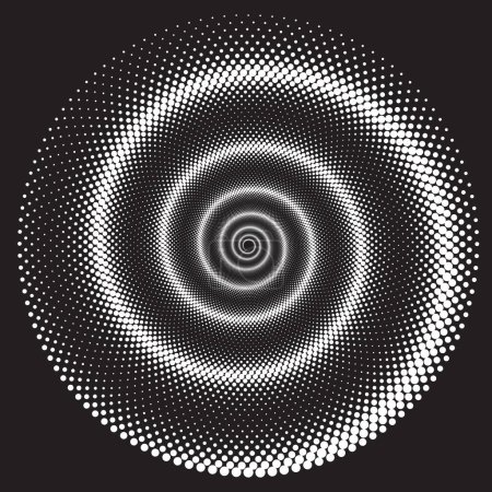 Ilustración de Patrón o textura espiral vectorial semitono punteado. Stipple Dot fondos con elipses - Imagen libre de derechos