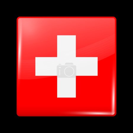 Photo for Flag of Switzerland. Glossy Icons Square Shape. This is File from the Collection European Flags - Royalty Free Image