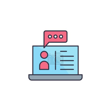 Ilustración de Icono de entrenamiento en línea, color, línea, signo de vector de contorno, pictograma de estilo lineal aislado en blanco. Símbolo, ilustración del logotipo - Imagen libre de derechos