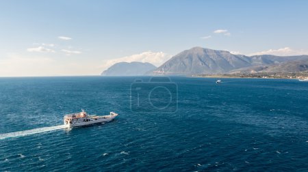 Ferry boat crossing a bay