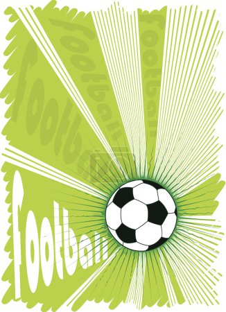Explosión de fútbol verde.Fondo vectorial para carteles
