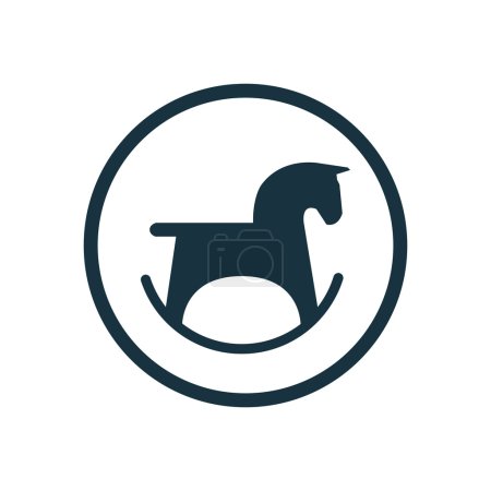 horse toy circle background ico