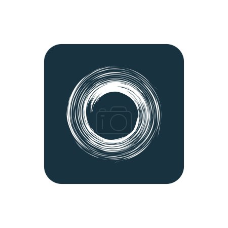 Ilustración de Icono de círculo abstracto Cuadrados redondeados botón, sobre fondo blanco - Imagen libre de derechos