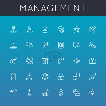 Iconos de línea de gestión de vectores
