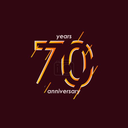 Illustration for 70 Years Anniversary Celebration Vector Template Design Illustration - Royalty Free Image