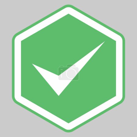 Ilustración de Marcas de verificación, Marcas de verificación, Aceptado, Aprobado, Sí, Correcto, Ok, Correcto, Finalización de tareas, Votación. - símbolos de marca de vector en verde. Icono aislado. Ilustración de vector de estilo plano. - Imagen libre de derechos