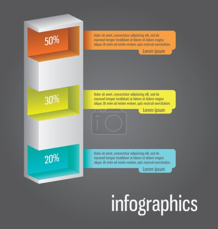 Illustration for Column like diagram, can be used for infographics, websites elements, presentations, comparison. - Royalty Free Image