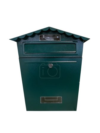 Photo for Photo of green mail box isolated on white - Royalty Free Image