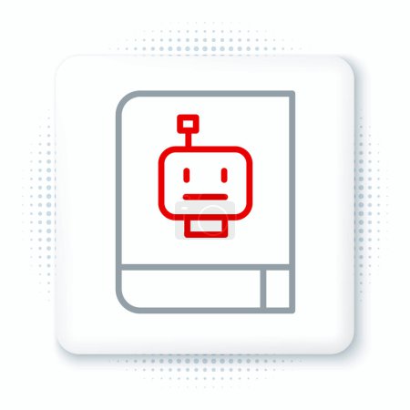 Ilustración de Línea Icono del manual del usuario aislado sobre fondo blanco. Guía del usuario. Señal de instrucciones. Leer antes de usar. Concepto de esquema colorido. Vector. - Imagen libre de derechos
