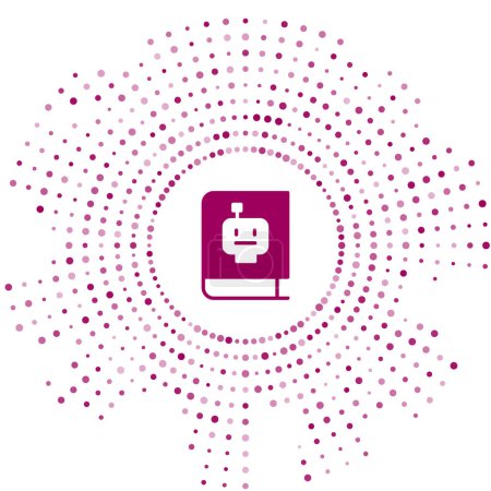 Ilustración de Icono manual de usuario púrpura aislado sobre fondo blanco. Guía del usuario. Señal de instrucciones. Leer antes de usar. Puntos aleatorios de círculo abstracto. Vector. - Imagen libre de derechos