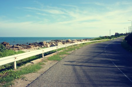 scène, Viet Nam, côte, plage, route, Lagi 